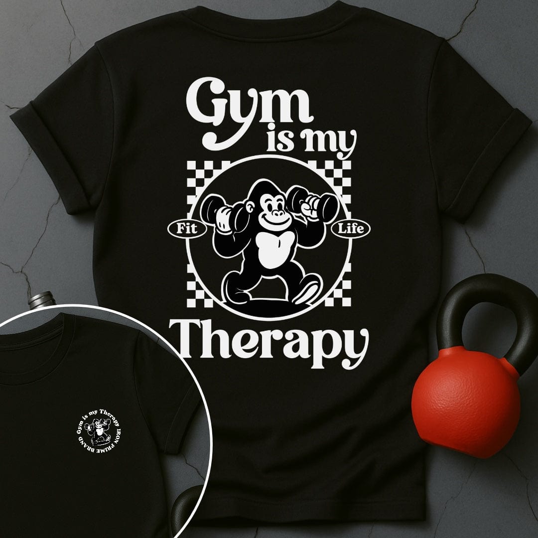 Gym Is My Therapy Retro Gorilla T-Shirt