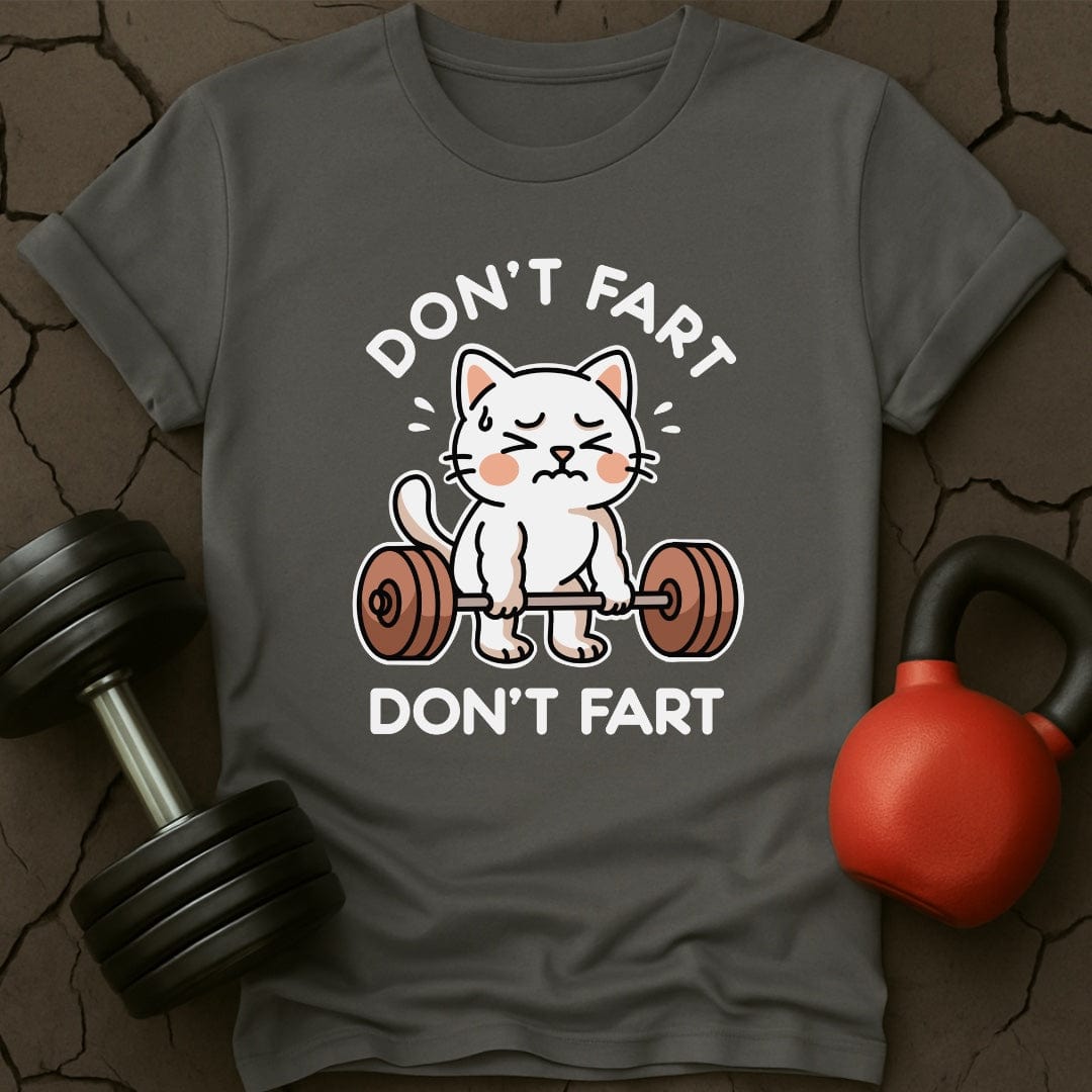 Don't Fart White Cat T-Shirt