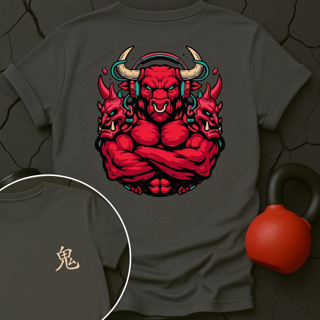 CyberPunk Oni Bull Gym T-Shirt