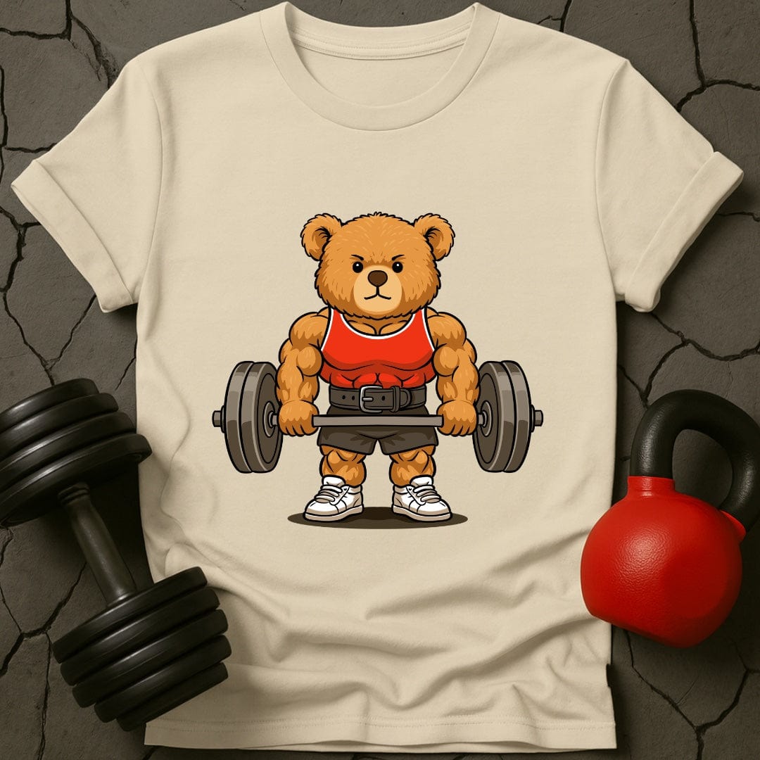 Teddy Bear Lifting Weights Gym T-Shirt