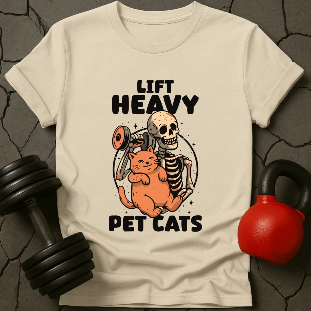 Lift Heavy Pet Cats Skeleton T-Shirt