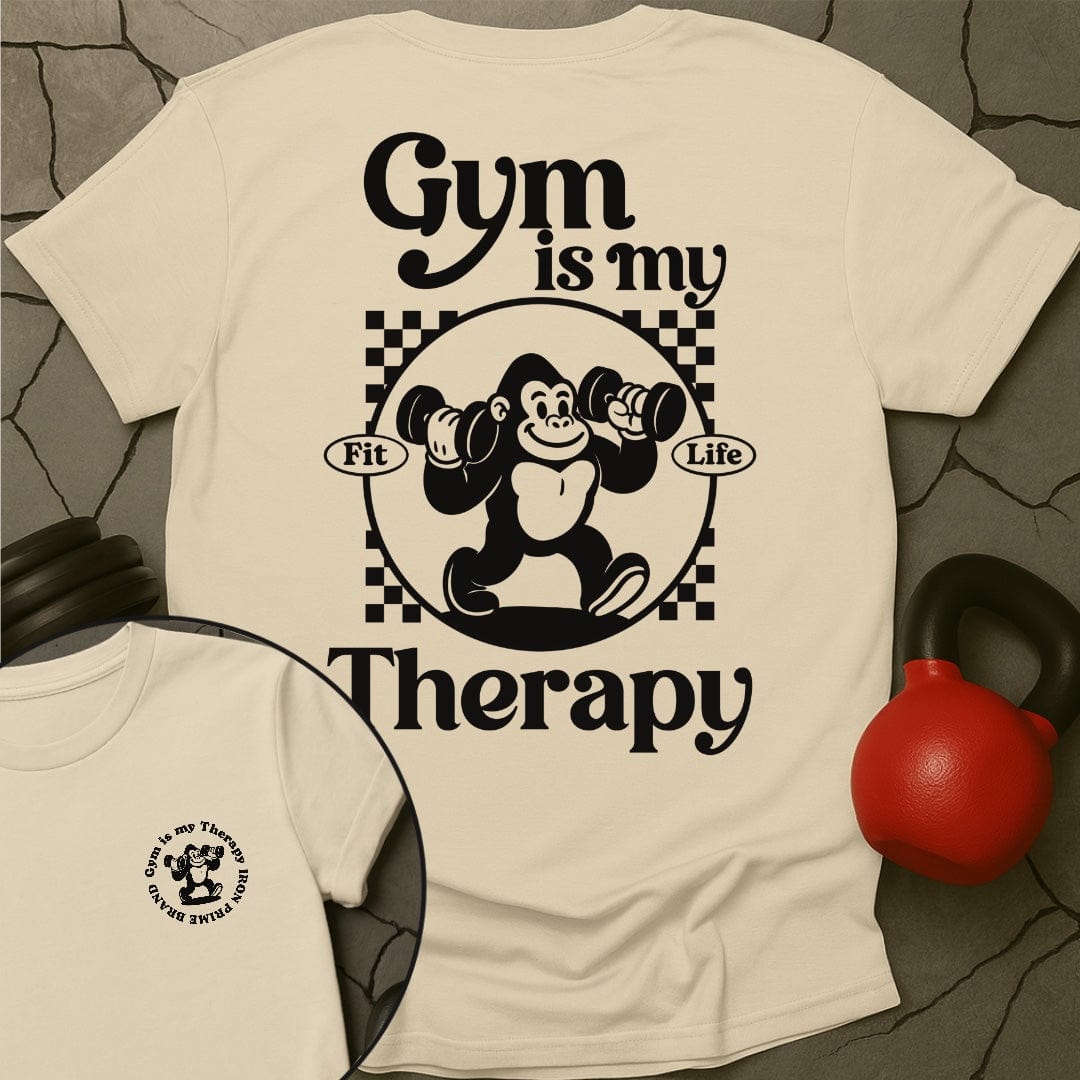 Gym Is My Therapy Retro Gorilla T-Shirt
