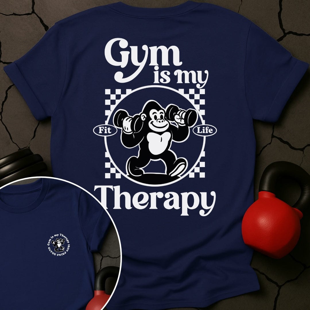 Gym Is My Therapy Retro Gorilla T-Shirt