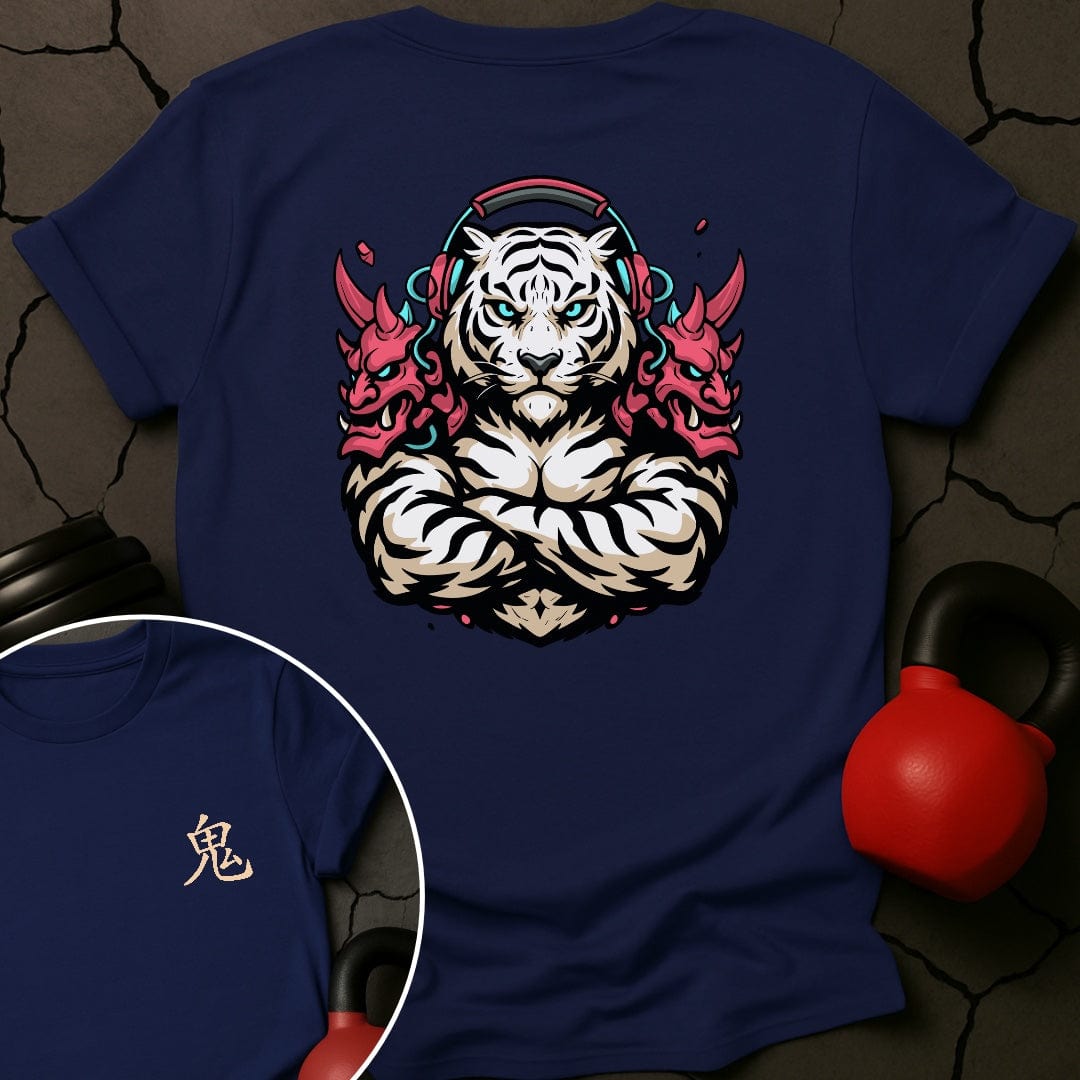 CyberPunk Oni White Tiger Gym T-Shirt