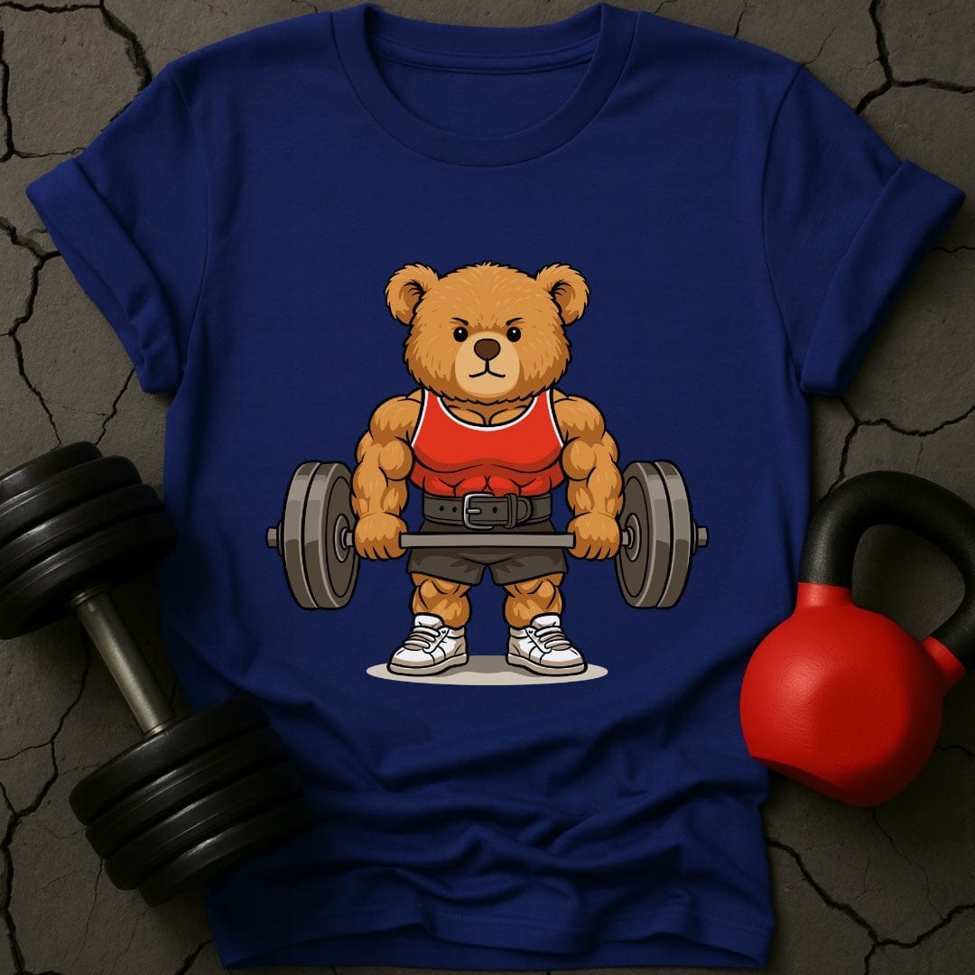 Teddy Bear Lifting Weights Gym T-Shirt