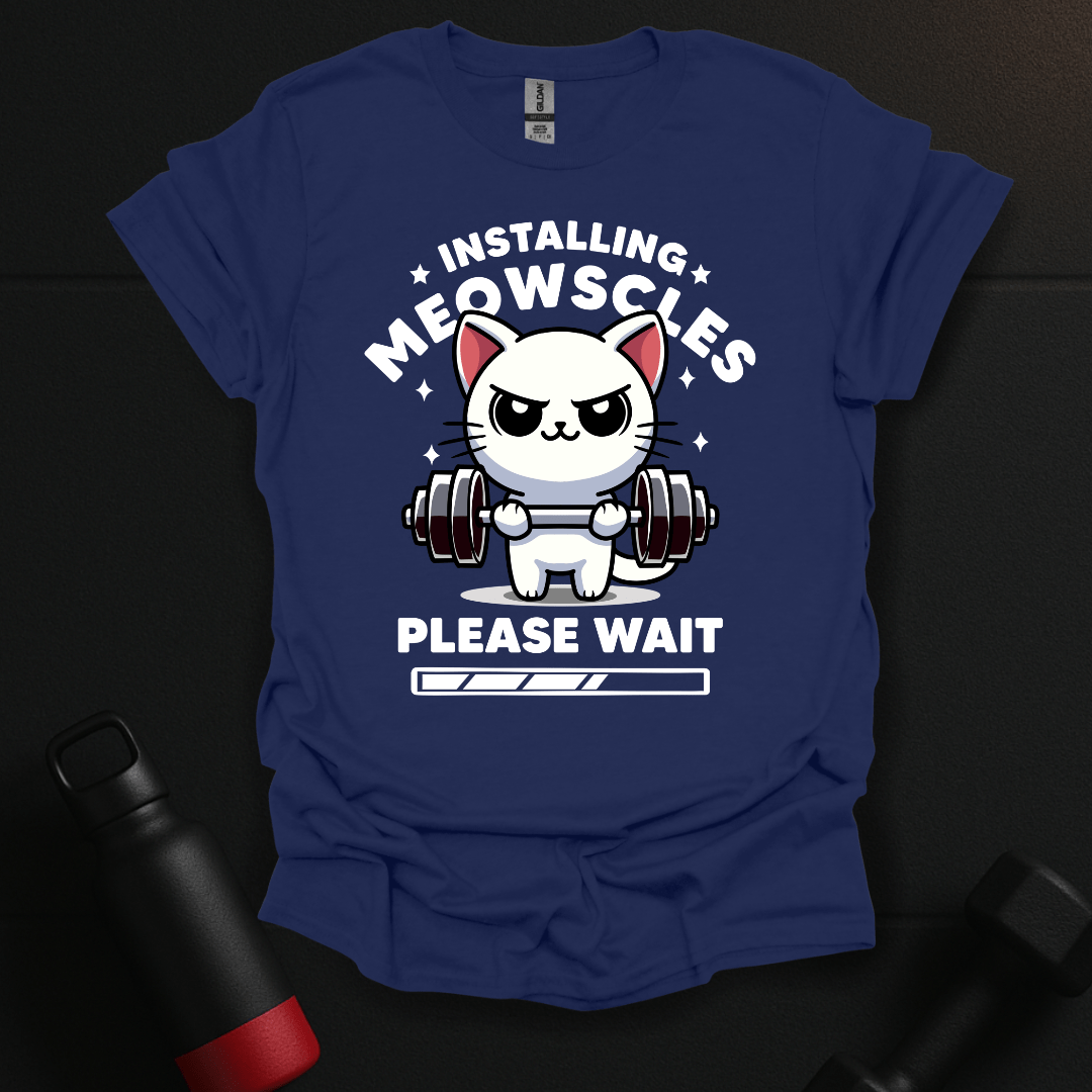 Installing Muscles Cat T-Shirt