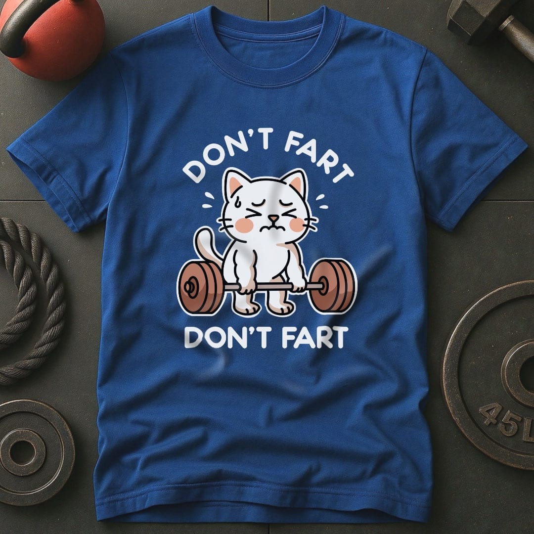 Don't Fart White Cat T-Shirt