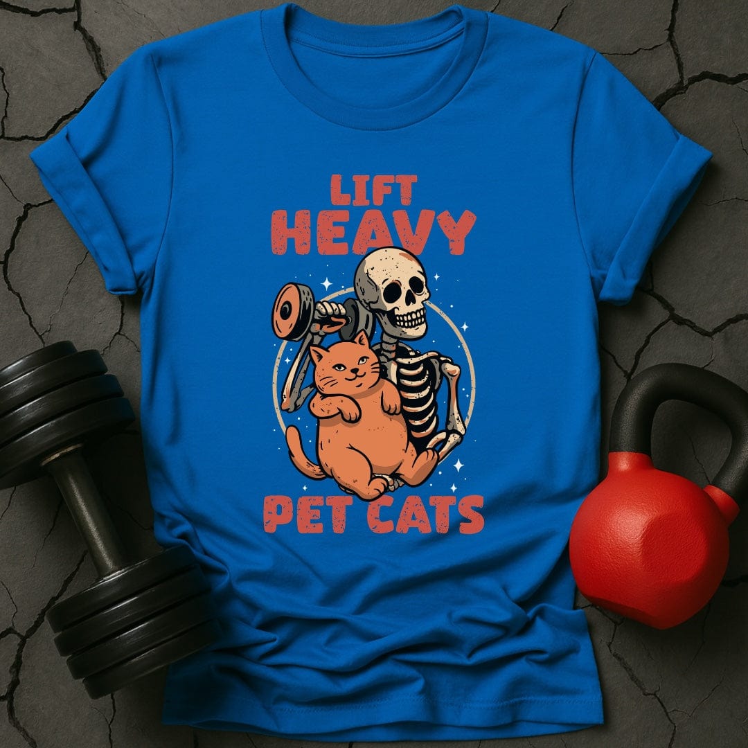Lift Heavy Pet Cats Skeleton T-Shirt