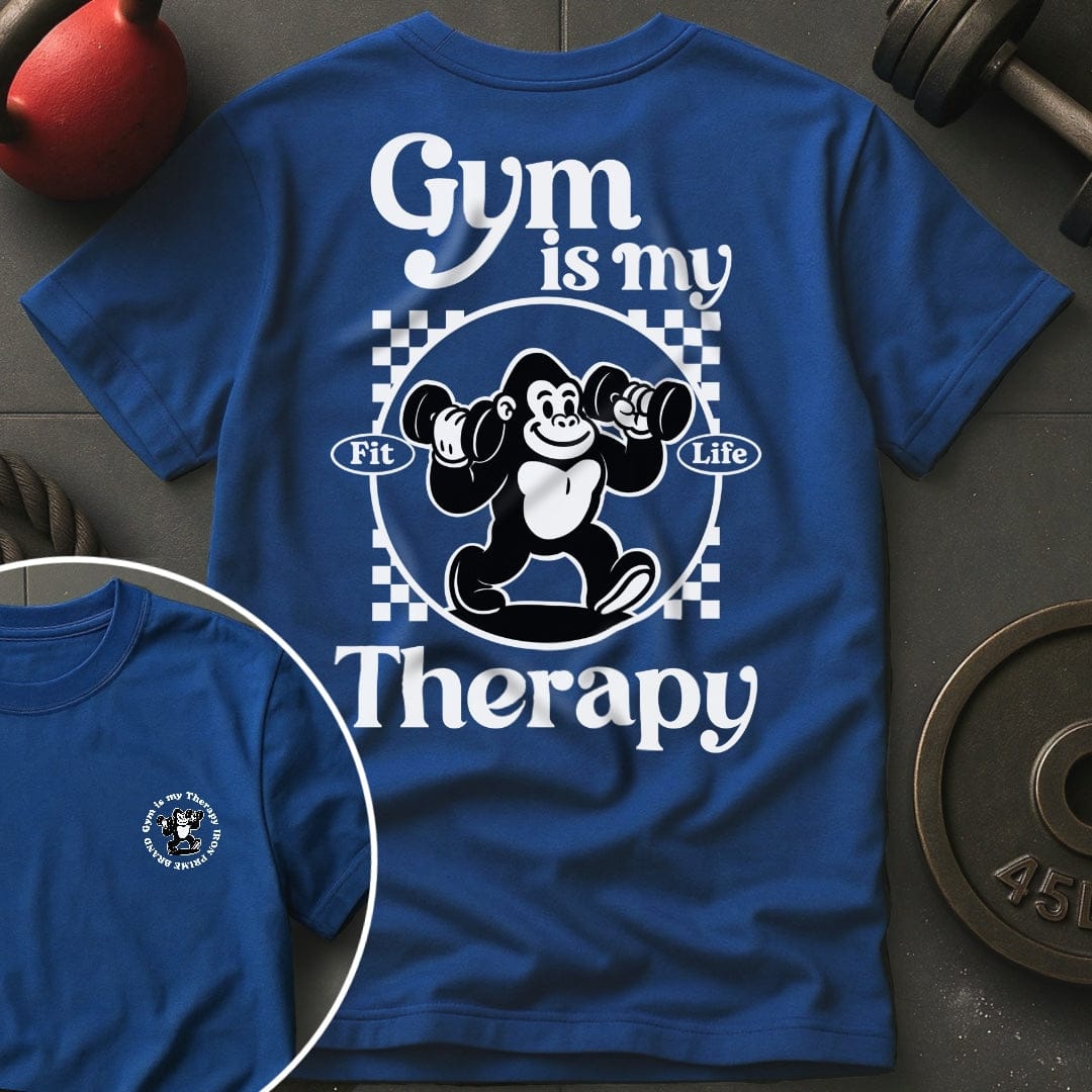 Gym Is My Therapy Retro Gorilla T-Shirt