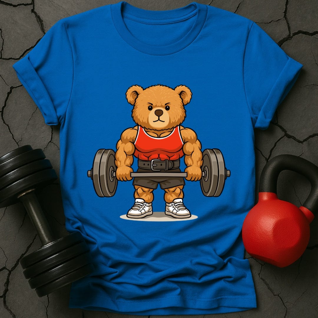 Teddy Bear Lifting Weights Gym T-Shirt
