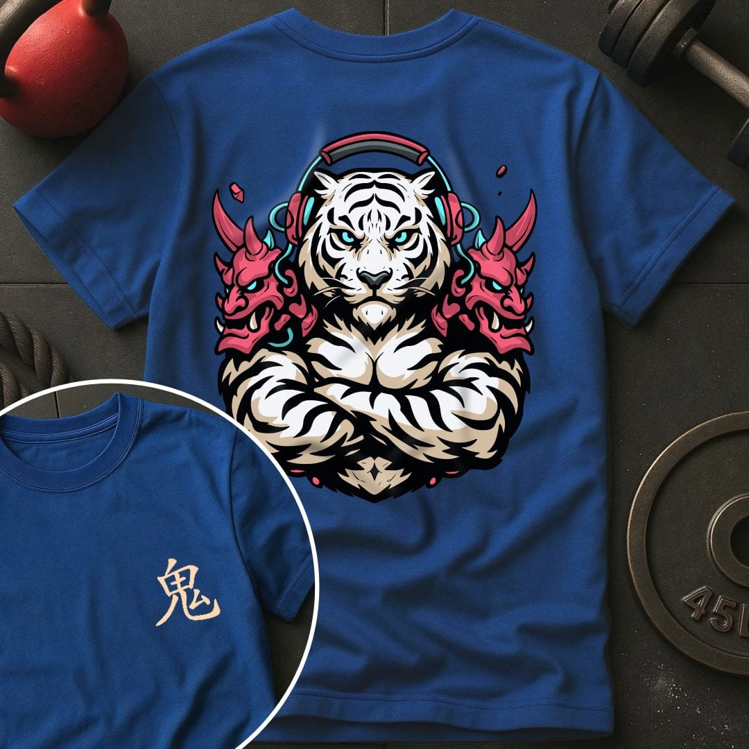 CyberPunk Oni White Tiger Gym T-Shirt