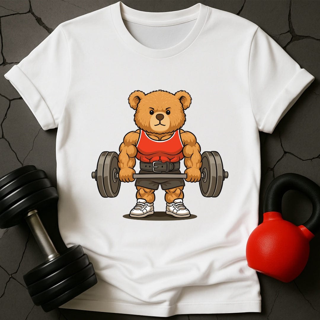 Teddy Bear Lifting Weights Gym T-Shirt