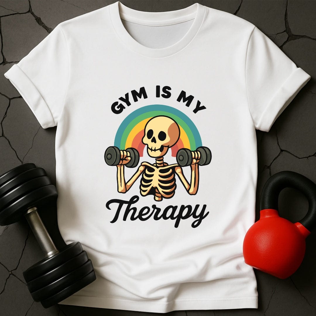 Gym Is My Therapy Skeleton T-Shirt