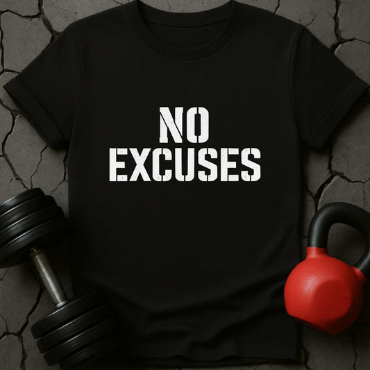 No Excuses Motivational Gym T-Shirt