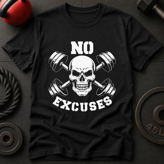 No Excuses Skull Gym T-Shirt