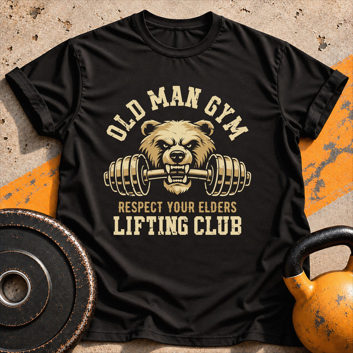 Old Man Gym Bear T-shirt