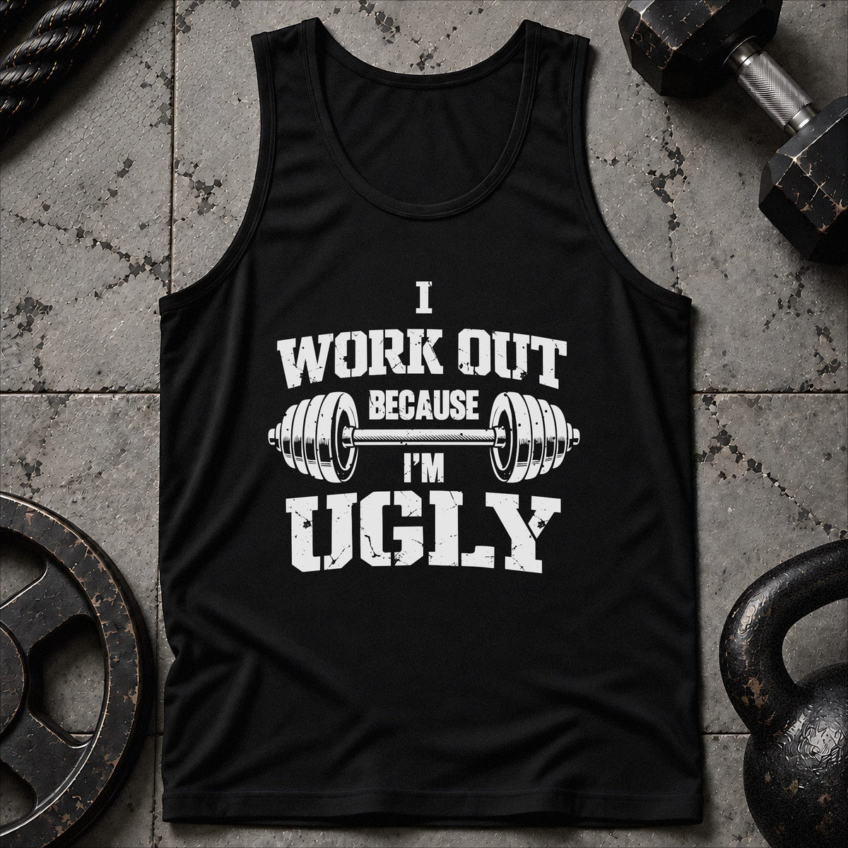 I Work Out Because Unisex Tank