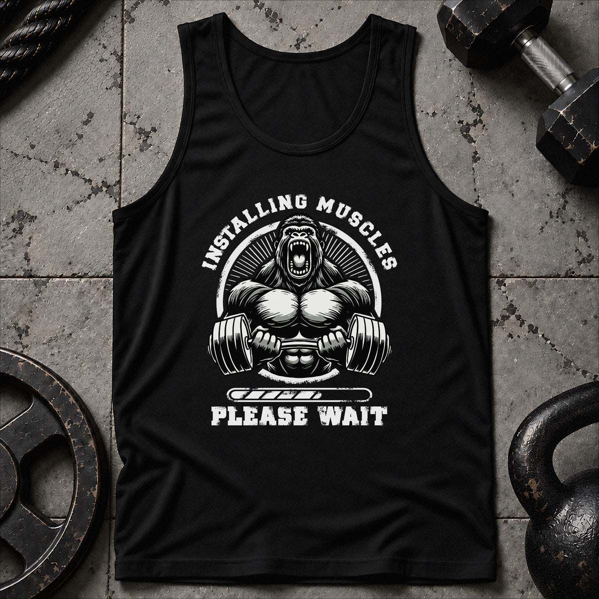 Installing Muscles Gorilla Unisex Tank