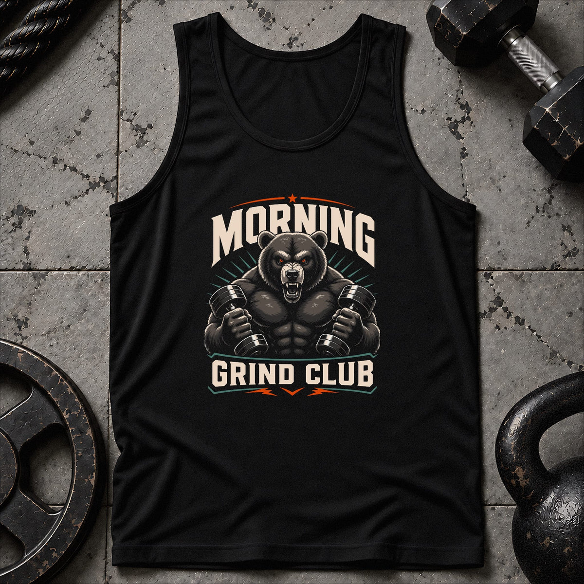 Morning Grind Club Bear Unisex Tank