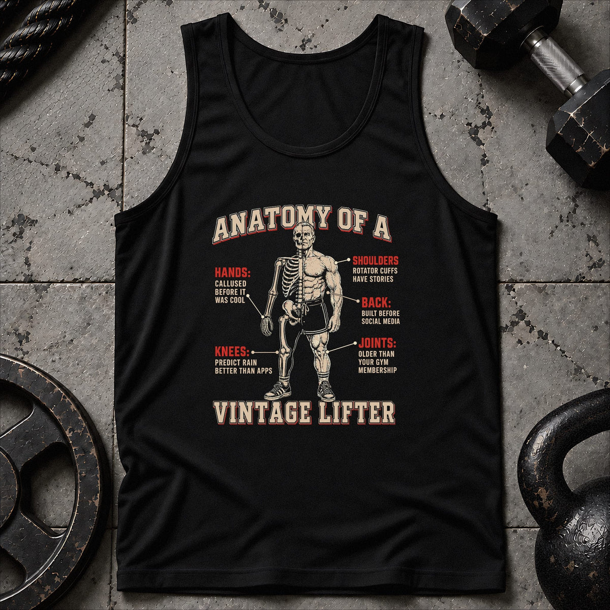 Vintage Lifter Anatomy Unisex Tank