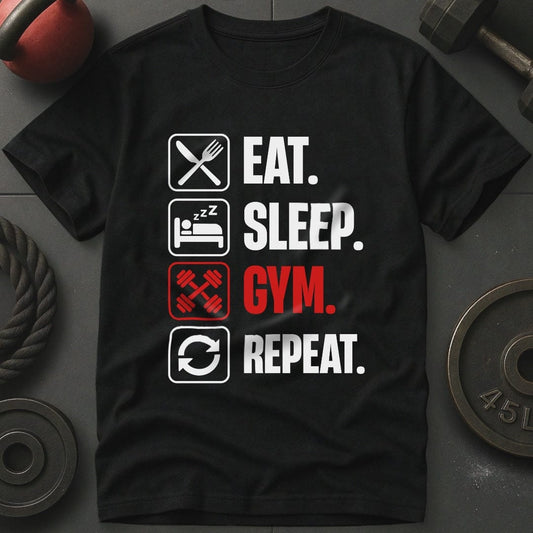 Eat Sleep Gym Repeat  Gym T-Shirt