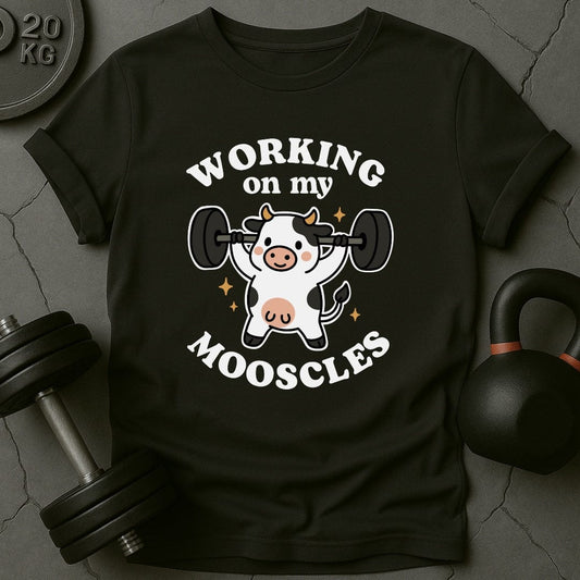 Working On My Mooscles Cow Gym T-Shirt