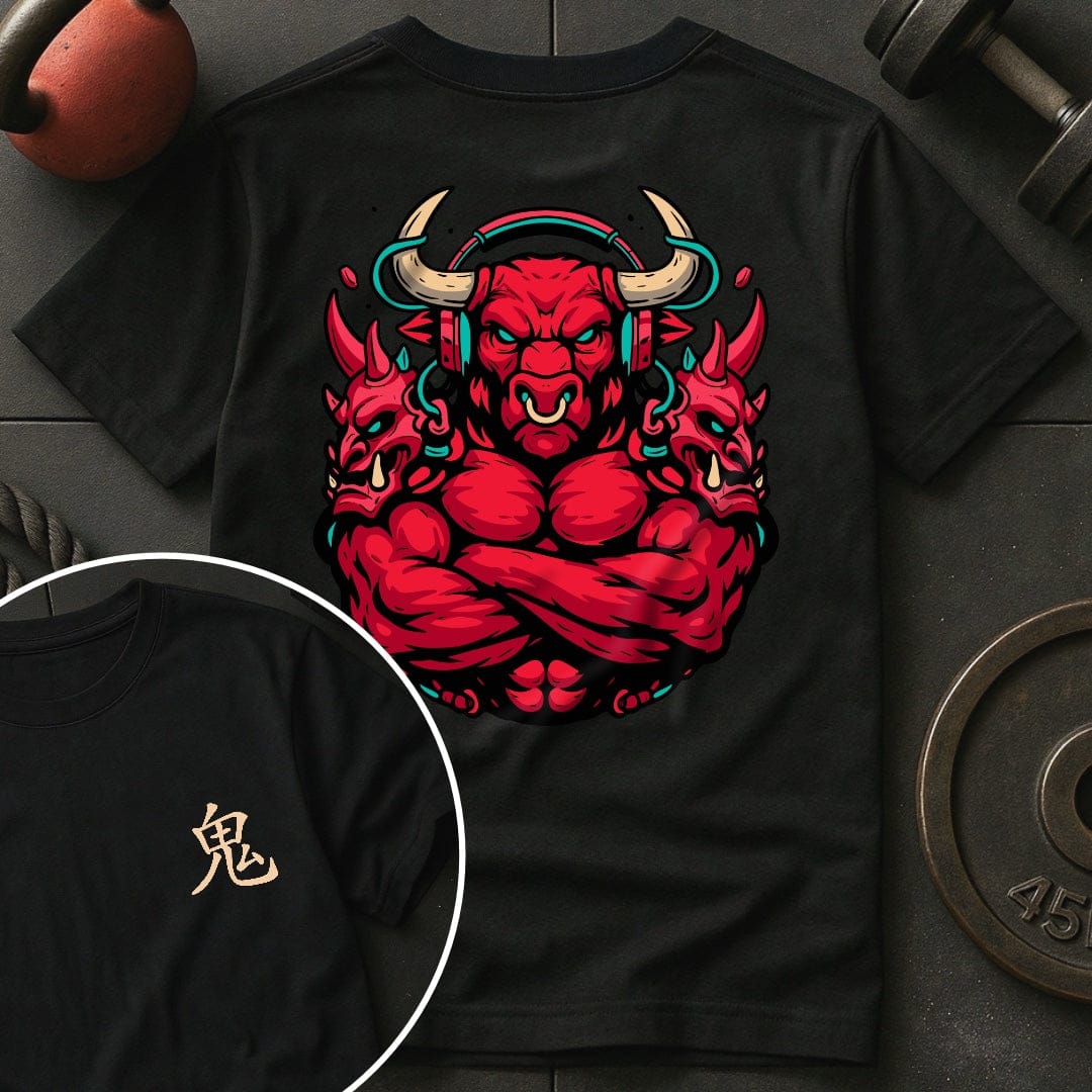 CyberPunk Oni Bull Gym T-Shirt