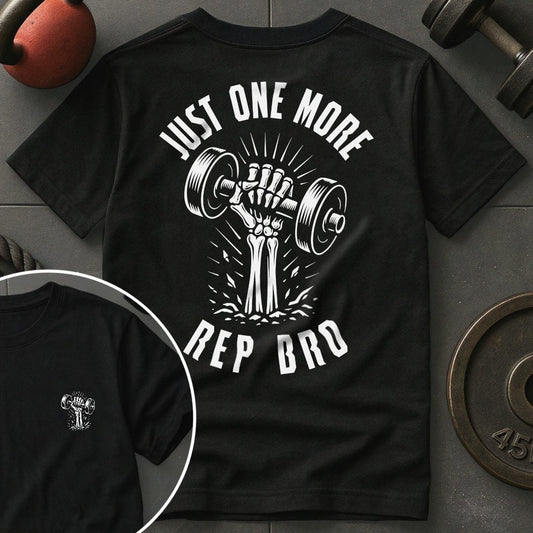 Just One More Rep Bro Skeleton T-Shirt