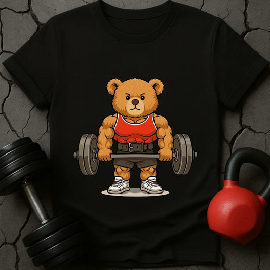 Teddy Bear Lifting Weights Gym T-Shirt