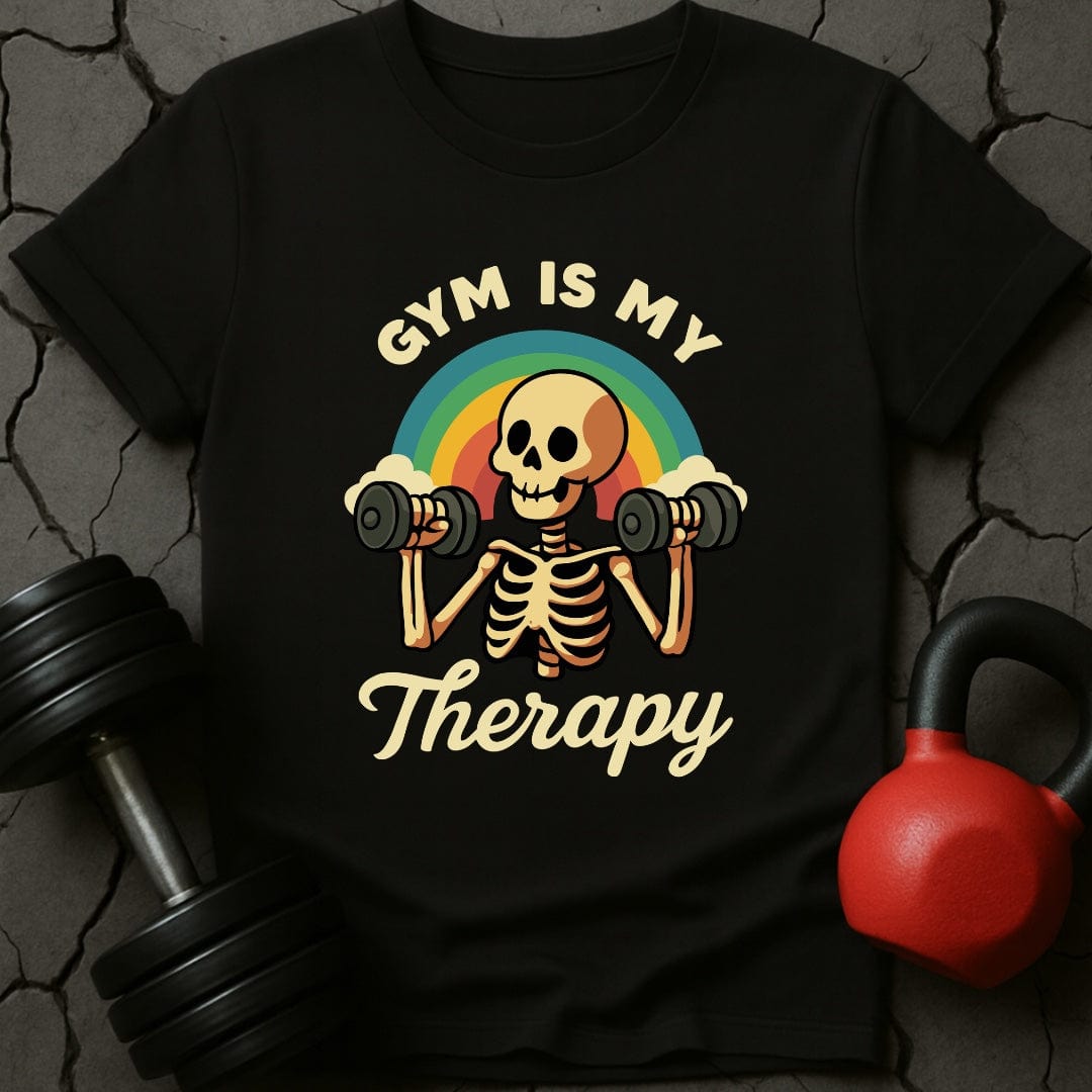 Gym Is My Therapy Skeleton T-Shirt