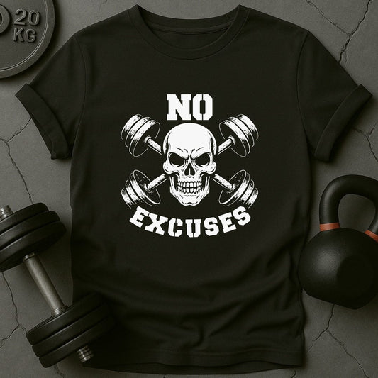 No Excuses Skull Gym T-Shirt