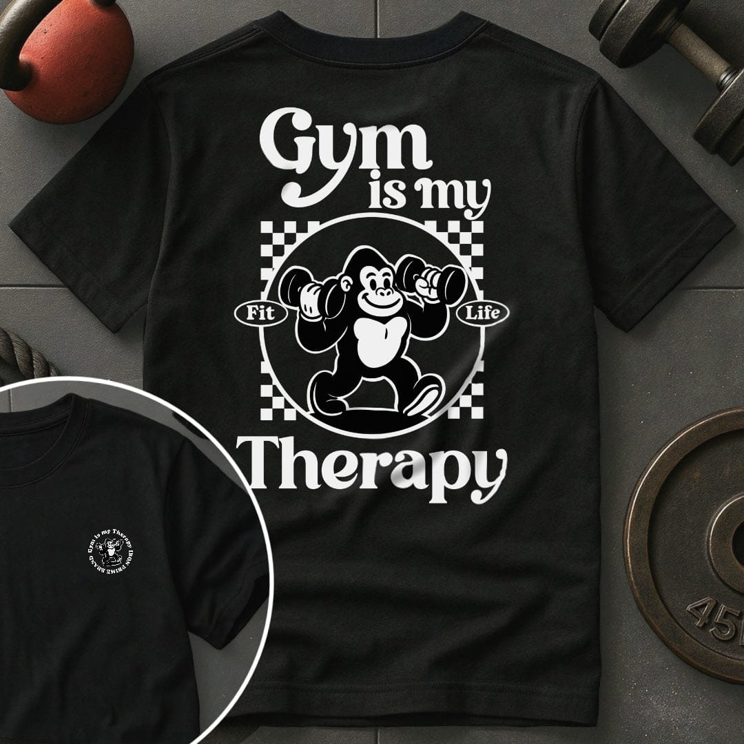 Gym Is My Therapy Retro Gorilla T-Shirt
