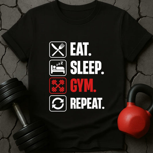 Eat Sleep Gym Repeat  Gym T-Shirt