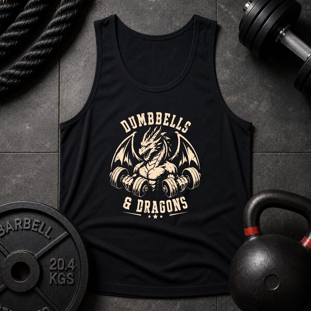 Dumbbells & Dragons Unisex Tank