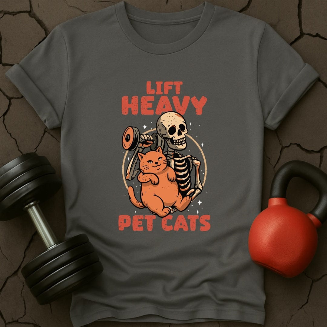 Lift Heavy Pet Cats Skeleton T-Shirt