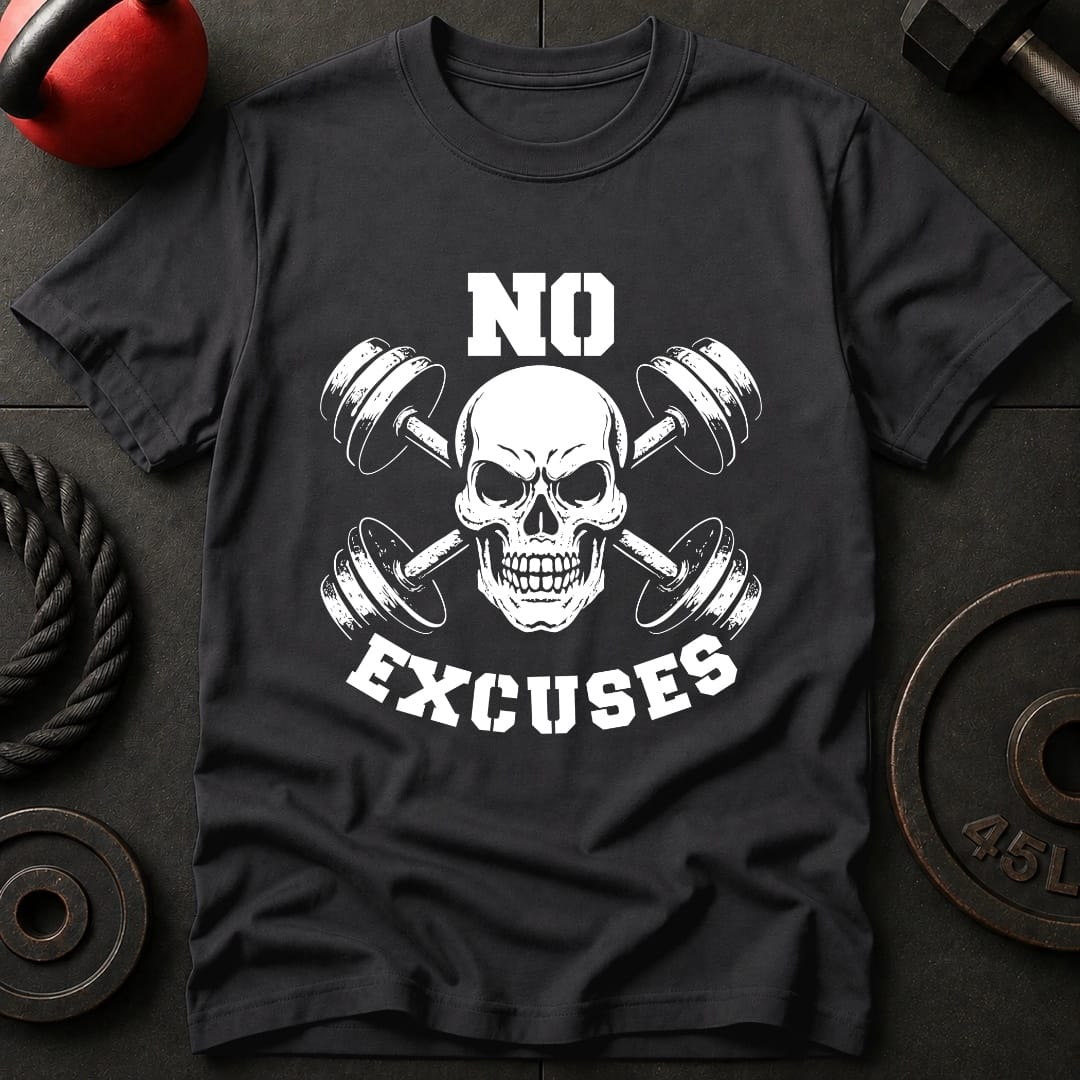 No Excuses Skull Gym T-Shirt
