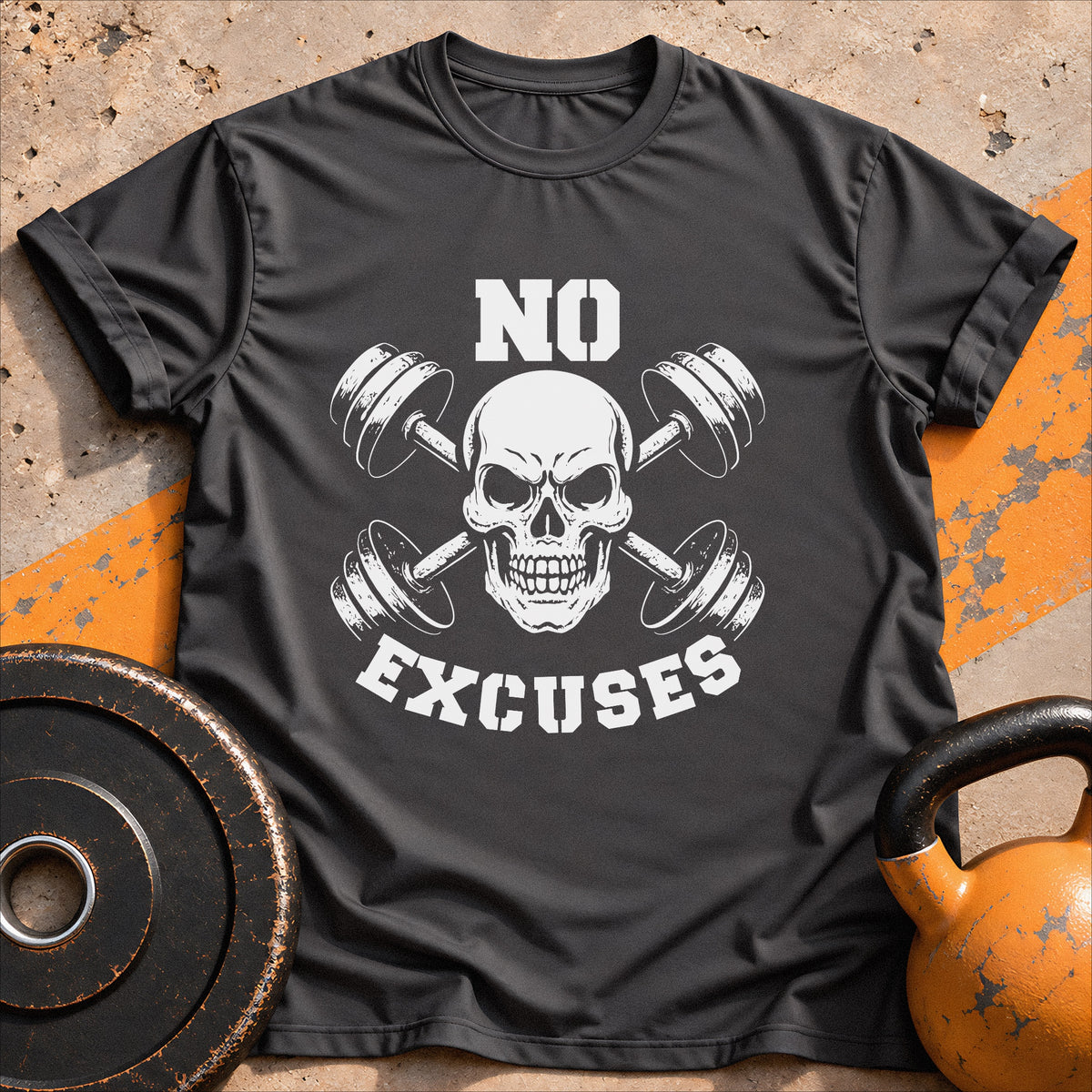 No Excuses Skull Gym T-Shirt