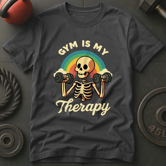 Gym Is My Therapy Skeleton T-Shirt
