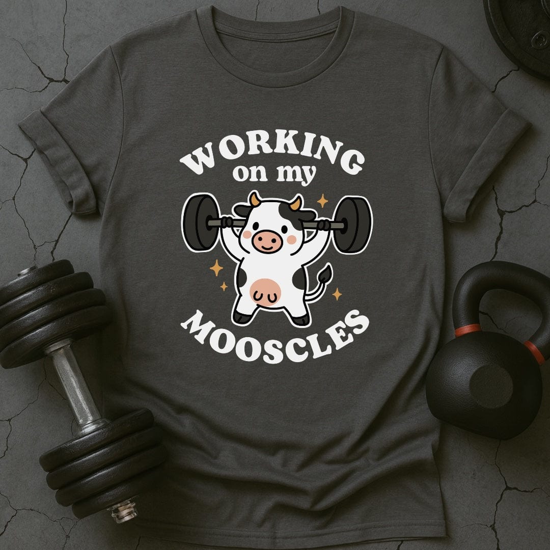 Working On My Mooscles Cow Gym T-Shirt