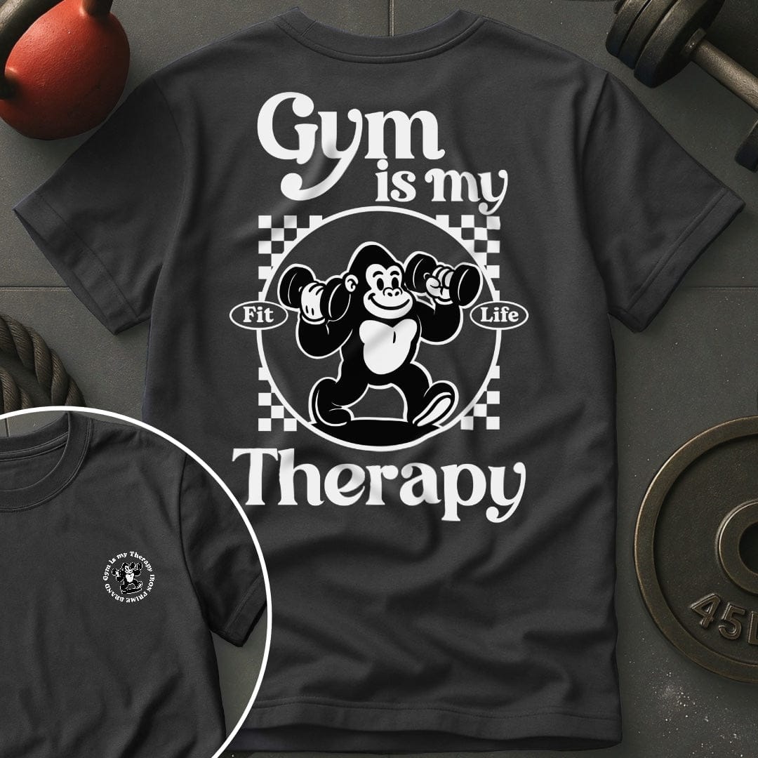 Gym Is My Therapy Retro Gorilla T-Shirt