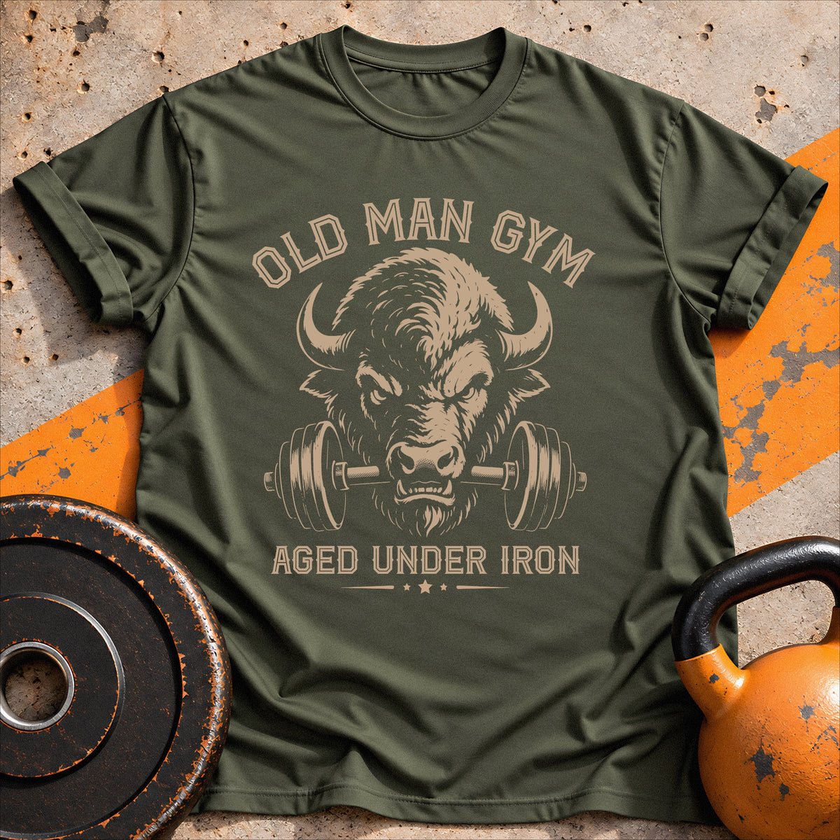 Old Man Gym Bison T-shirt