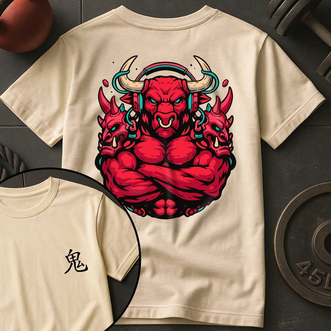 CyberPunk Oni Bull Gym T-Shirt