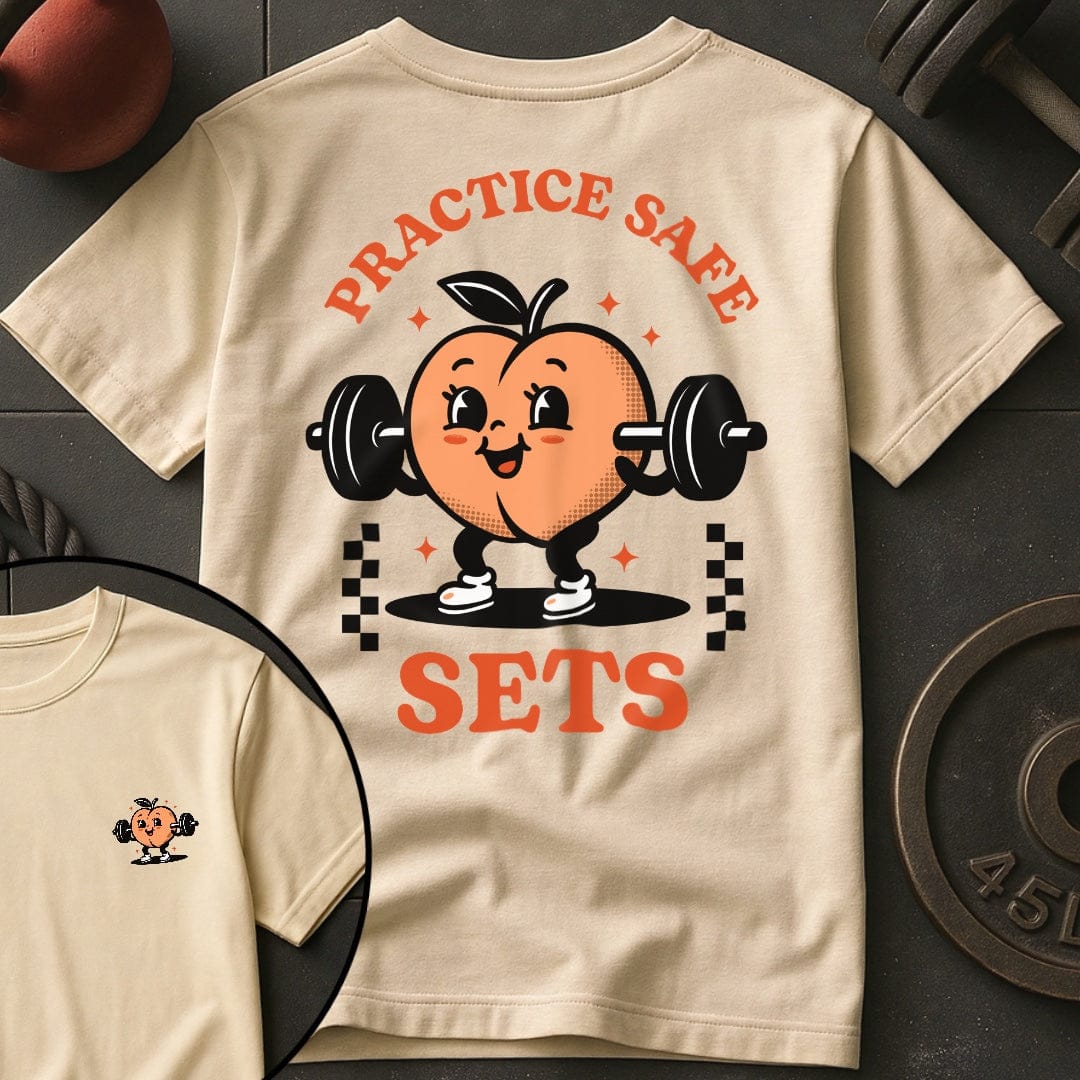 Practice Safe Sets Peach T-Shirt
