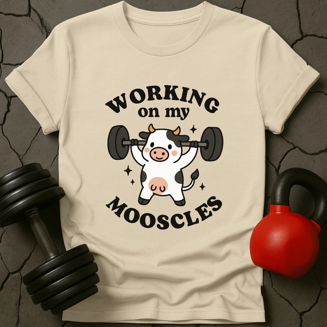 Working On My Mooscles Cow Gym T-Shirt