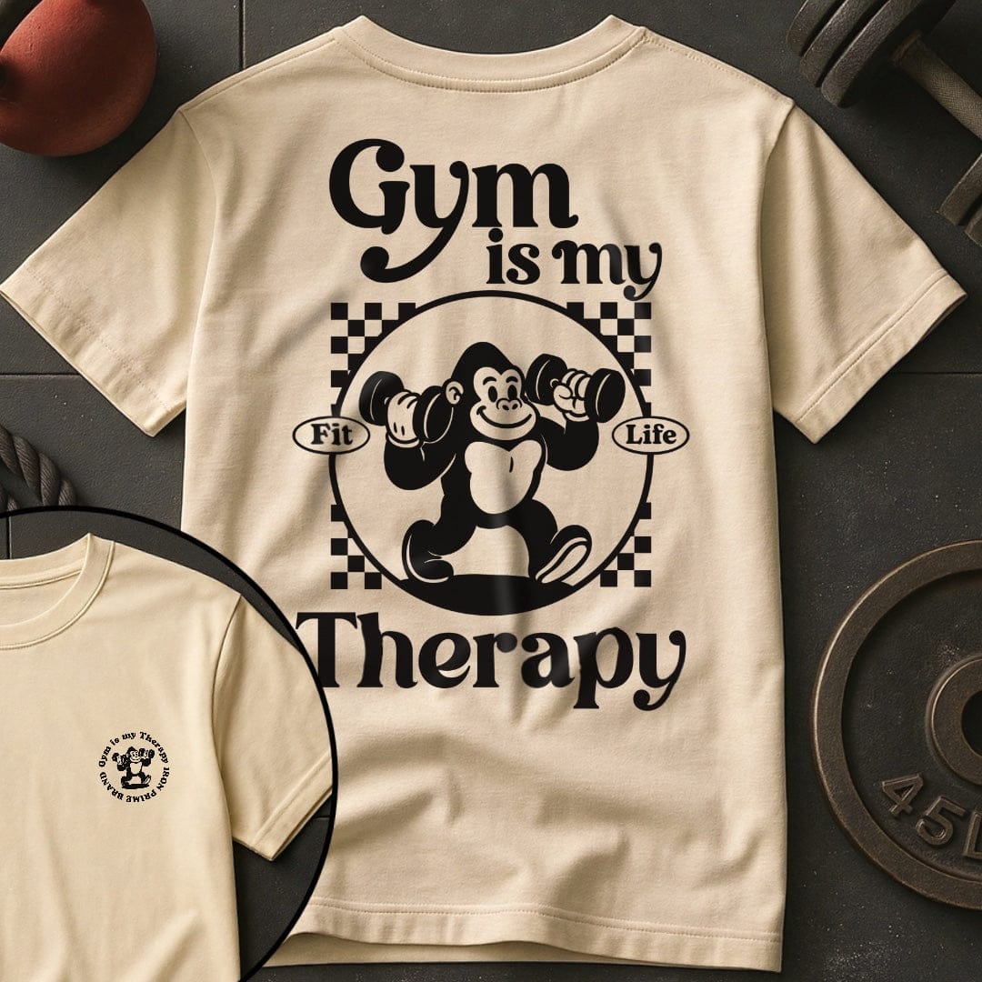 Gym Is My Therapy Retro Gorilla T-Shirt