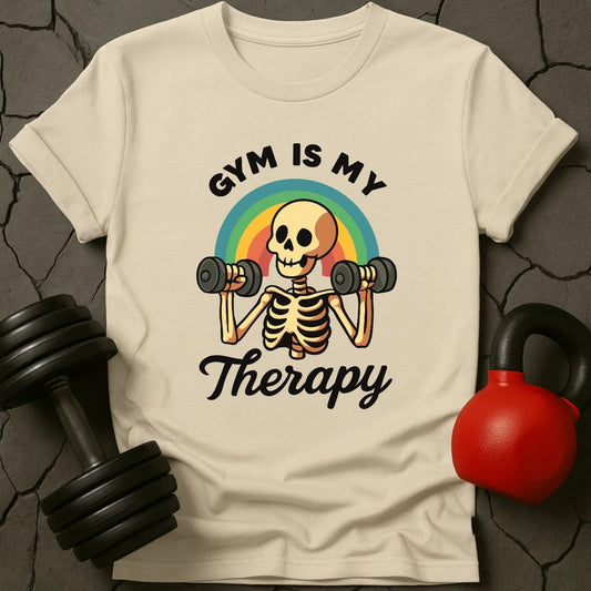 Gym Is My Therapy Skeleton T-Shirt