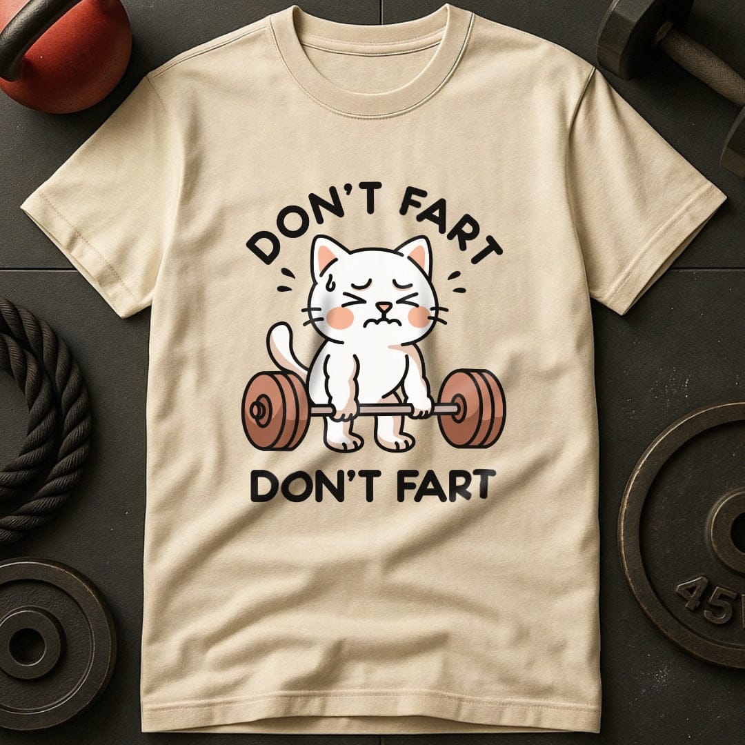 Don't Fart White Cat T-Shirt