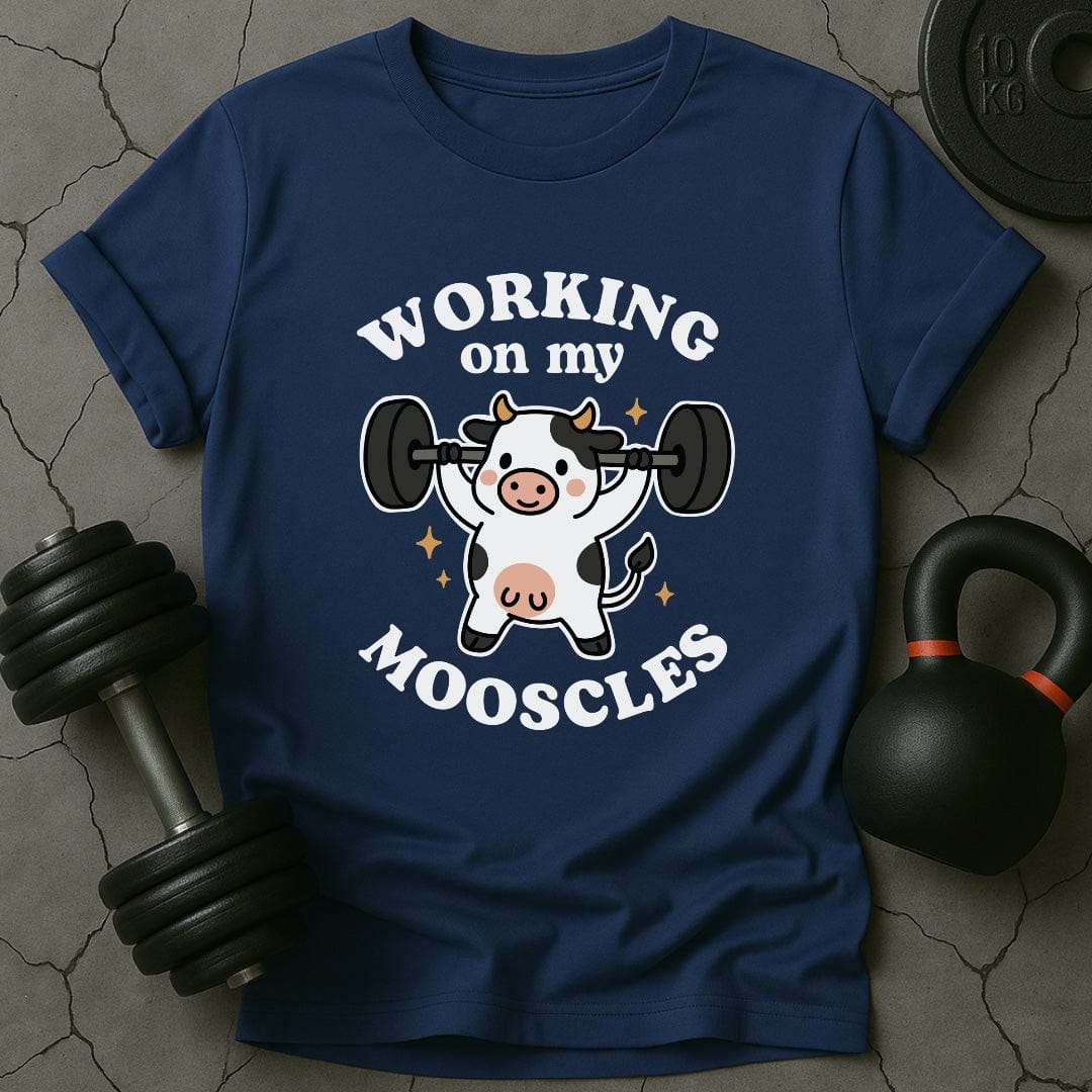 Working On My Mooscles Cow Gym T-Shirt