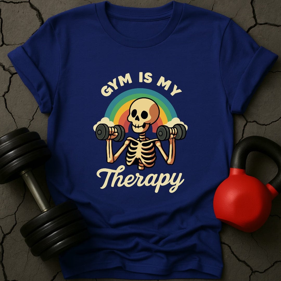Gym Is My Therapy Skeleton T-Shirt