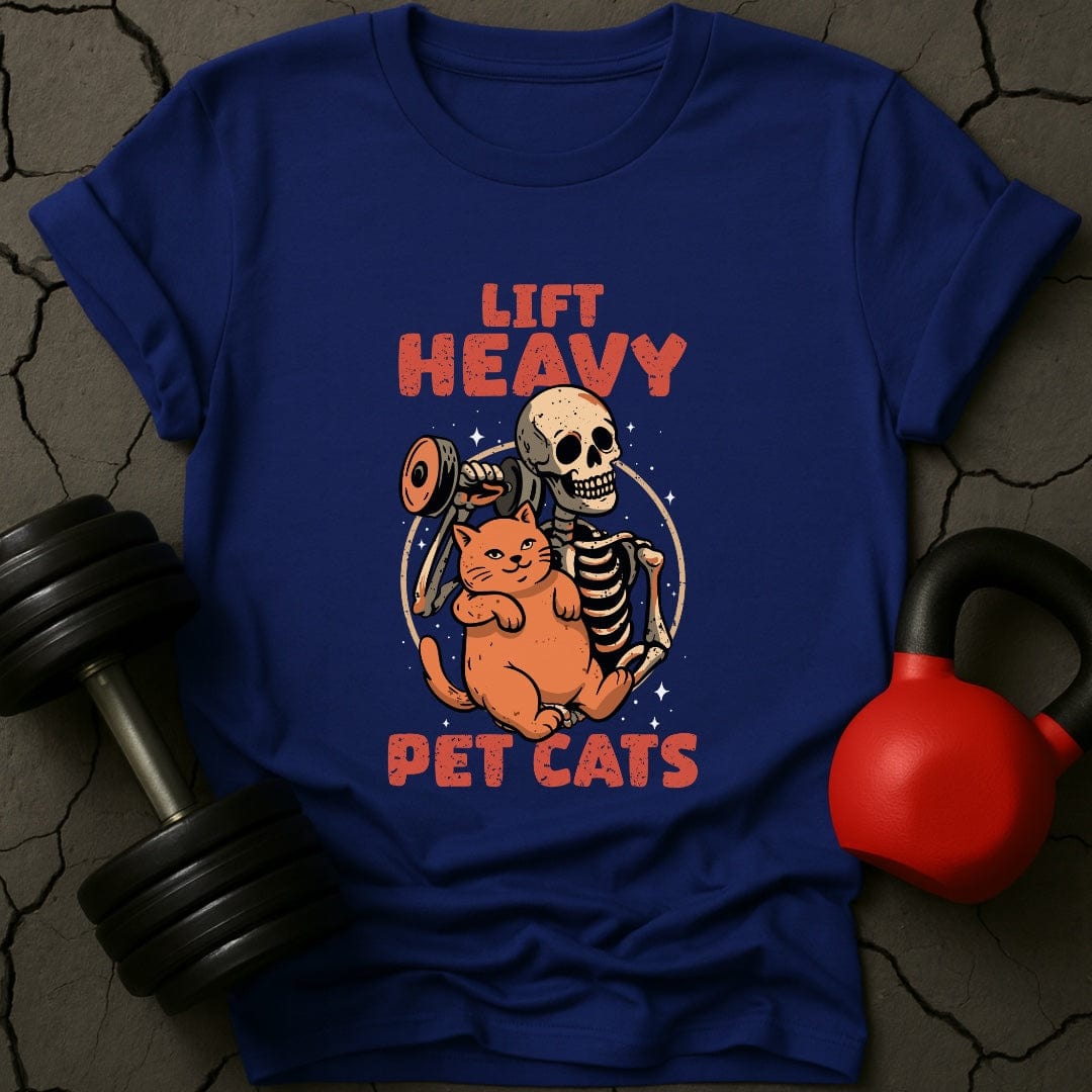 Lift Heavy Pet Cats Skeleton T-Shirt